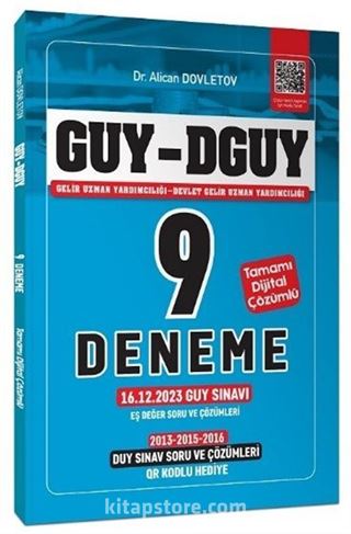 GUY DGUY Gelir Uzman Yardımcılığı 9 Deneme, Eş Değer DUY-GUY Çıkmış Sorular Çözümlü