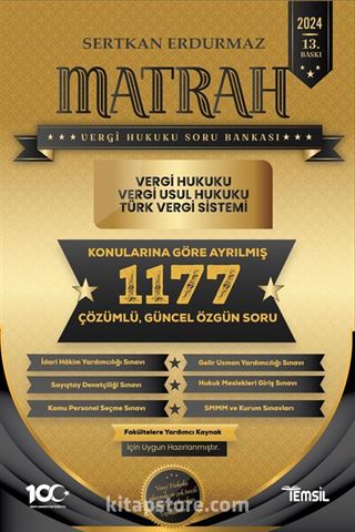 Matrah Vergi Hukuku Soru Bankası Vergi Hukuku - Vergi Usul Hukuku - Türk Vergi Sistemi