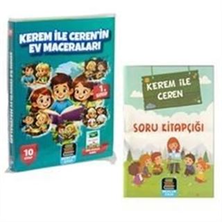 1. Sınıf Okuma Seti Kerem İle Ceren Ev Maceraları 10 Kitap + Soru Kitapçığı İlaveli