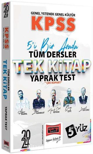 2024 KPSS 5Yüz Lisans GK-GY Tüm Dersler Tek Kitap Çek Kopart Yaprak Test