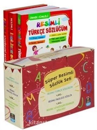 Süper Resimli Sözlük Seti Türkçe-İngilizce Atasözleri (3 Kitap-Kutulu) Tdk Uyumlu