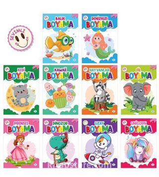 Sevimli Boyama Seti (10 Kitap Takım)