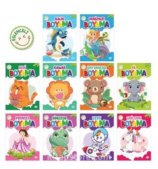 Eğlenceli Boyama Seti (10 Kitap Takım)