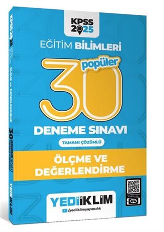 2025 KPSS Eğitim Bilimleri 30 Popüler Ölçme ve Değerlendirme Tamamı Çözümlü Deneme Sınavı