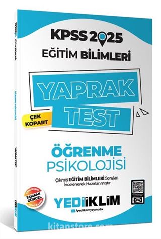 2025 KPSS Eğitim Bilimleri Öğrenme Psikolojisi Çek Kopart Yaprak Test