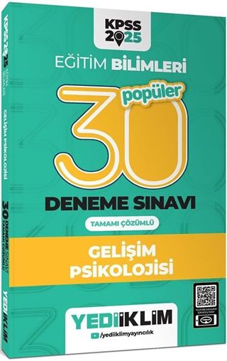 2025 KPSS Eğitim Bilimleri 30 Gelişim Psikolojisi Tamamı Çözümlü Deneme Sınavı