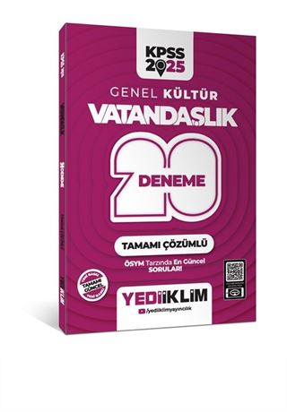 2025 KPSS Genel Kültür Vatandaşlık Tamamı Çözümlü 20 Deneme