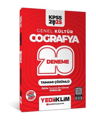 2025 KPSS Genel Kültür Coğrafya Tamamı Çözümlü 20 Deneme