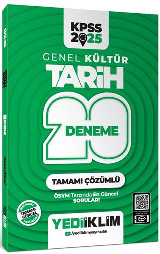 2025 KPSS Genel Kültür Tarih Tamamı Çözümlü 20 Deneme