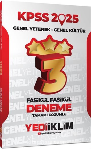 2025 KPSS Genel Yetenek Genel Kültür Tamamı Çözümlü Fasikül Fasikül 3 Yıldız Deneme