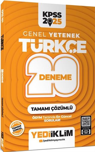 2025 KPSS Genel Yetenek Türkçe Tamamı Çözümlü 20 Deneme