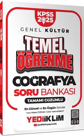 2025 KPSS Genel Kültür Coğrafya Temel Öğrenme Tamamı Çözümlü Soru Bankası