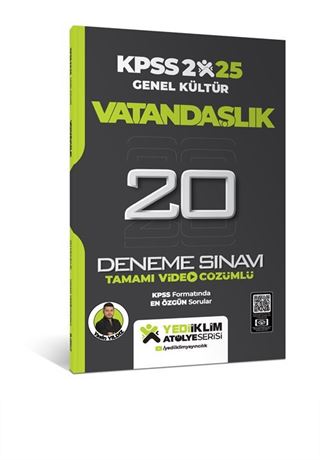 2025 KPSS Genel Kültür Atölye Serisi Vatandaşlık Tamamı Video Çözümlü 20 Deneme Sınavı