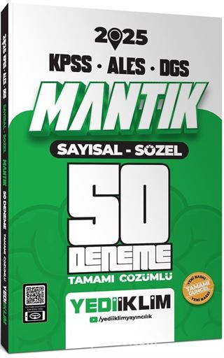 2025 KPSS ALES DGS Sayısal Sözel Mantık Tamamı Çözümlü 50 Deneme