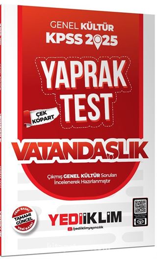 2025 KPSS Genel Kültür Vatandaşlık Çek Kopart Yaprak Test