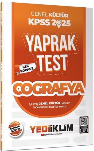 2025 KPSS Genel Kültür Coğrafya Çek Kopart Yaprak Test