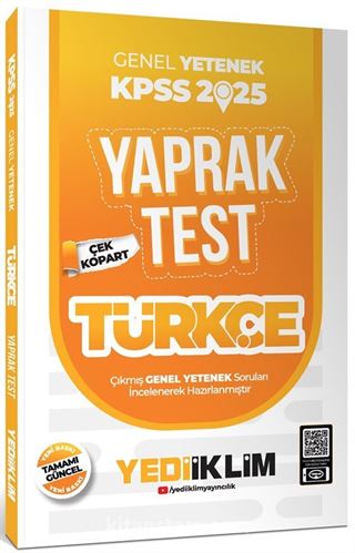 2025 KPSS Genel Yetenek Türkçe Çek Kopart Yaprak Test