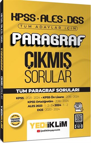 2025 KPSS ALES DGS Tüm Adaylar İçin Paragraf Tamamı PDF Çözümlü Çıkmış Sorular