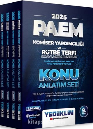 2025 PAEM Komiser Yardımcılığı ve Rütbe Terfi Sınavlarına Hazırlık TCK, CMK, PVSK, GKDK Cumhurbaşkanlığı Kararnameleri ve İlgili Güncel Mevzuat Değişiklikleri Konu Anlatım Seti (4 Modül)