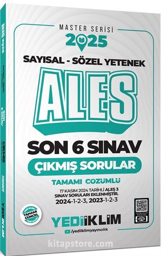 2025 ALES Master Serisi Sayısal - Sözel Yetenek Tamamı Çözümlü Son 10 Sınav Çıkmış Sorular (ALES 3 Dahil)