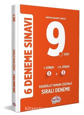 9. Sınıf (3+3) Fasiküllü Tamamı Çözümlü 6 Deneme Sınavı