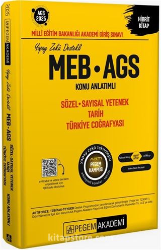 2025 MEB-AGS Konu Anlatımlı Sözel Sayısal Yetenek Tarih Türkiye Coğrafyası