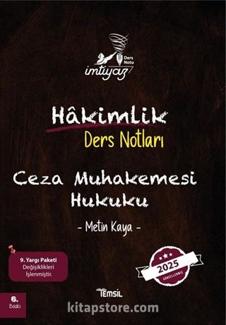 İmtiyaz Ceza Muhakemesi Hukuku Hakimlik Ders Notları