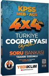 2025 KPSS MEB AGS 4X4 Öğreten Türkiye Coğrafyası Tamamı Çözümlü Soru Bankası