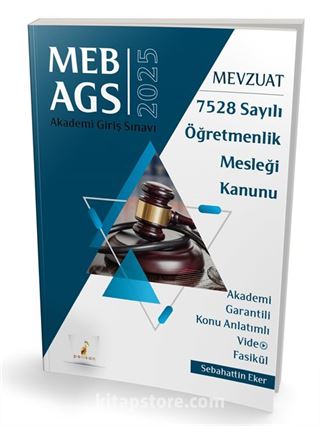 MEB - AGS Mevzuat Bilgisi 7528 Sayılı Öğretmenlik Mesleği Kanunu Konu Anlatımlı Video Fasikül