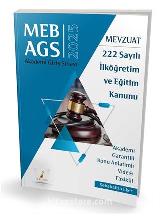 MEB - AGS Mevzuat Bilgisi 222 Sayılı İlköğretim ve Eğitim Kanunu Konu Anlatımlı Video Fasikül