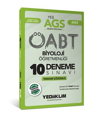 2025 MEB AGS ÖABT Biyoloji Öğretmenliği Tamamı Çözümlü 10 Deneme Sınavı