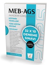 MEB - AGS Hazırlık Eğitimin Temelleri Türk Eğitim Sistemi Mevzuat 32x10 Tamamı Dijital Çözümlü Deneme Sınavı