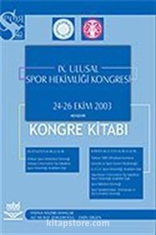 IX. Ulusal Spor Hekimliği Kongresi 24-26 Ekim 2003 Nevşehir