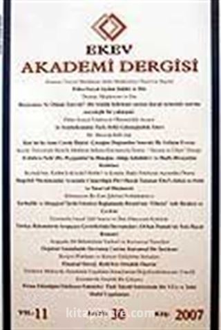 Sayı:30 Kış 2007 Ekev Akademi Dergisi