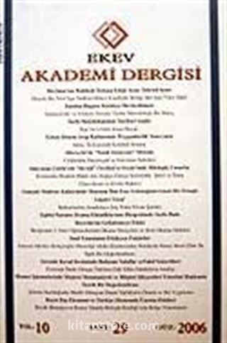 Sayı:29 Güz 2006 Ekev Akademi Dergisi