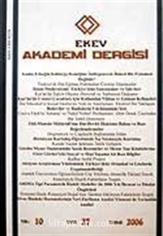 Sayı:27 Bahar 2006 Ekev Akademi Dergisi