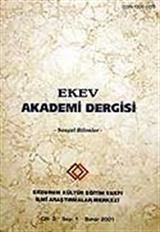 Sayı:1 Bahar 2001 Ekev Akademi Dergisi