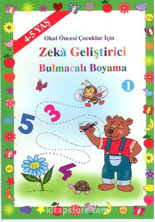 4-5 Yaş Zeka Geştirici Bulmacalı Boyama 1 (Kod:119)