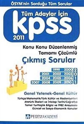 KPSS 1999-2011 Genel Yetenek-Genel Kültür Çıkmış Sorular