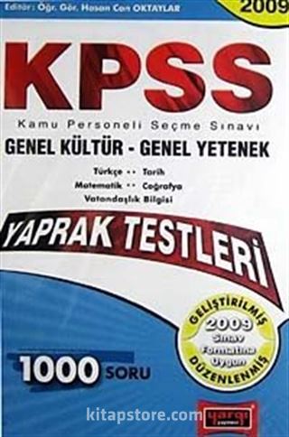 Kpss Genel Yetenek/Genel Kültür Yaprak Testleri/2009